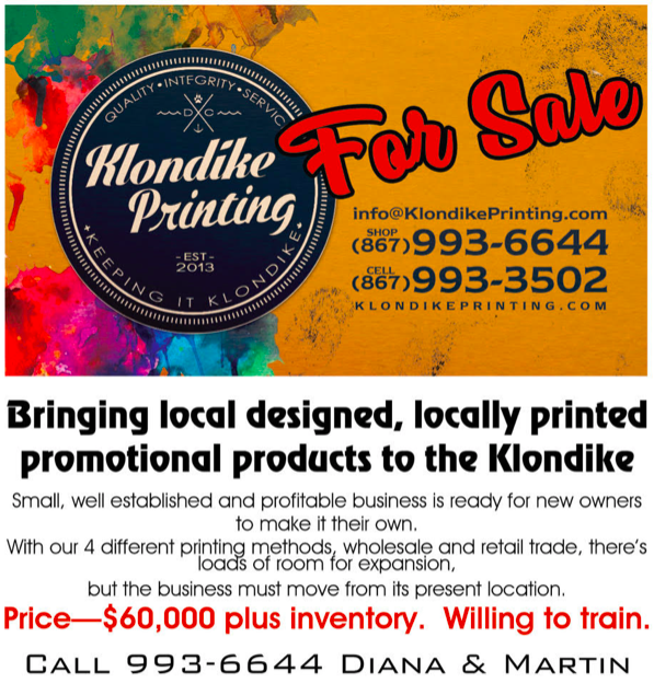 Klondike Printing is for sale advertisement